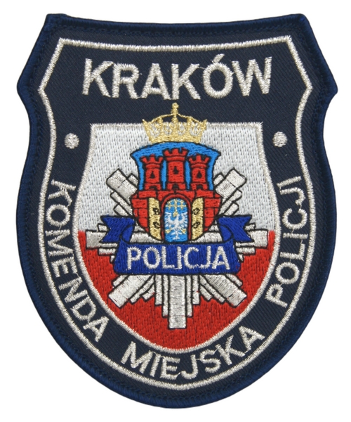 Emblemat Policji - Komenda Miejska Policji KRAKÓW - biało-czerwony