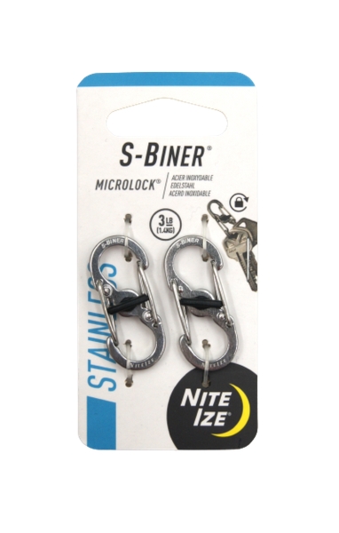 Karabińczyk Nite Ize - S-Biner MicroLock - Stalowy - 2Pack - stalowy