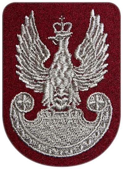 Orzełek Wojska Polskiego do beretu tłoczonego, bordowego - haft komputerowy