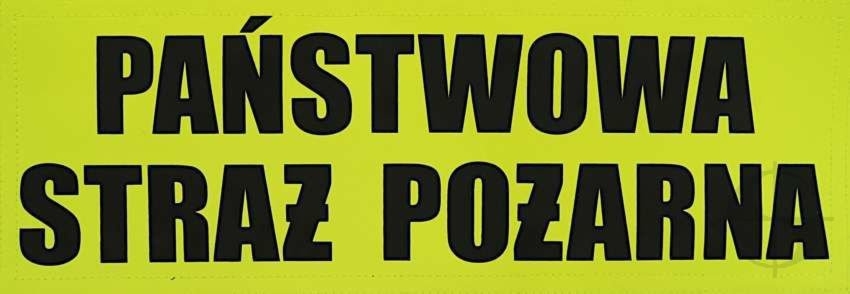 Napis duży odblaskowy PSP na ubranie specjalne
