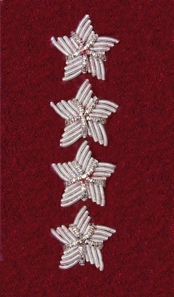 Stopień Wojska Polskiego haftowany bajorkiem do beretu bordowego (tłoczonego) - starszy chorąży sztabowy