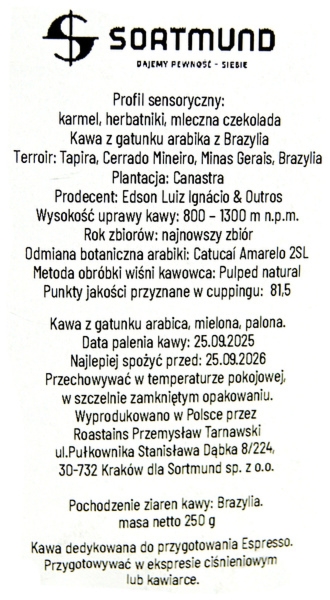 Kawa mielona lub ziarnista dedykowana funkcjonariuszom Policji.