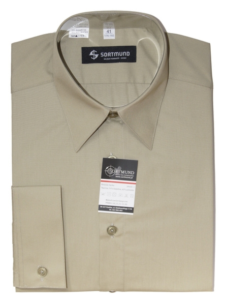 Koszula khaki Wojska Polskiego, gładka - długi rękaw