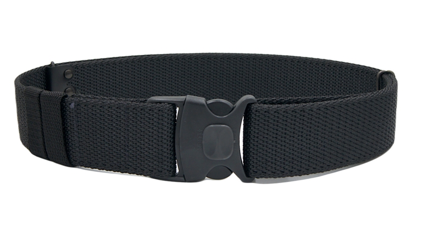 Pas parciany z plastikową klamrą zatrzaskową - czarny