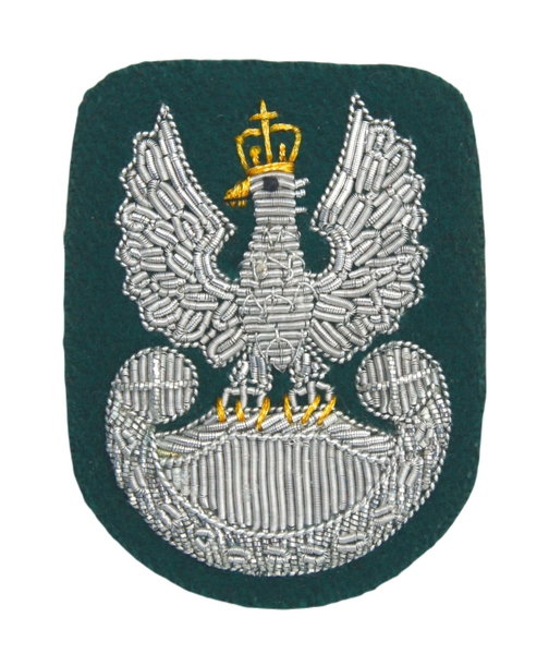 Orzełek Wojska Polskiego do beretu zielonego - haftowany bajorkiem