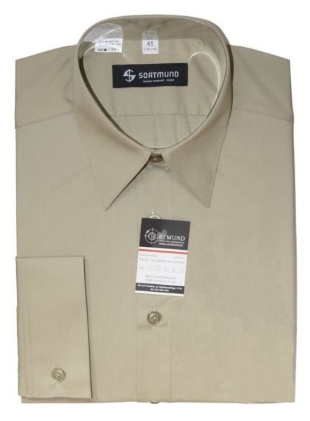 Koszula khaki Wojska Polskiego, gładka - długi rękaw, męska, SLIM