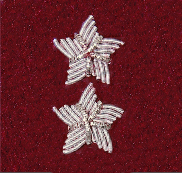 Stopień Wojska Polskiego haftowany bajorkiem do beretu bordowego (tłoczonego) - starszy chorąży