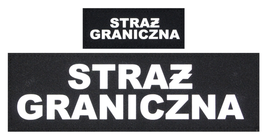 Komplet napisów odblaskowych STRAŻ GRANICZNA na kamizelkę taktyczną