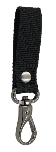 Bojówka do pasa parcianego z karabińczykiem - czarna