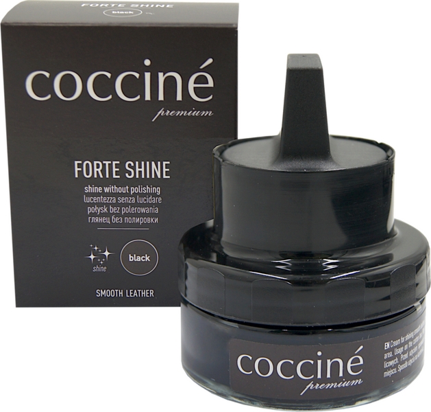 Samopołyskowy krem do obuwia ze skóry licowej - FORTE SHINE - czarny