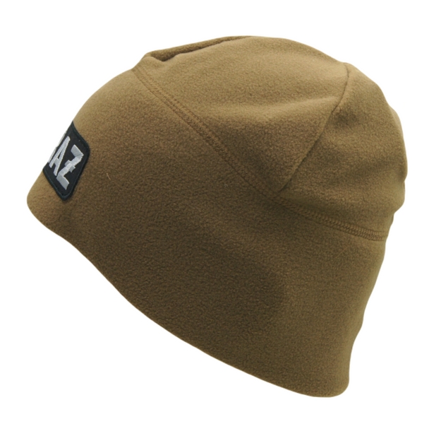 Czapka polarowa z napisem srebrnym STRAŻ - piaskowa