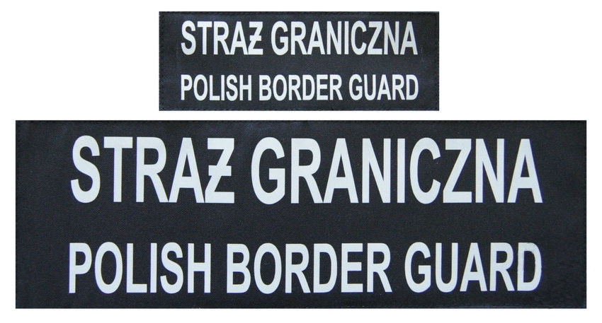 Komplet napisów odblaskowych SG PBG na kamizelkę taktyczną