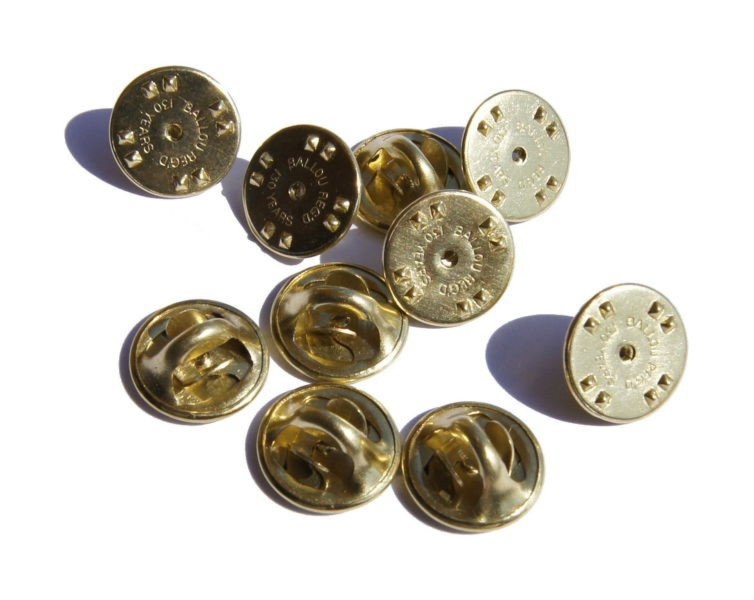 Zapinka motylkowa mosiężna (do pinów) - 10 sztuk