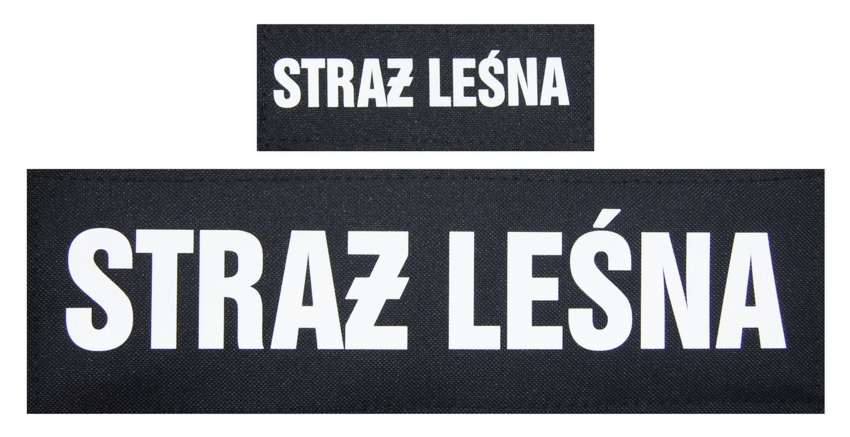 Komplet napisów odblaskowych STRAŻ LEŚNA na kamizelkę taktyczną