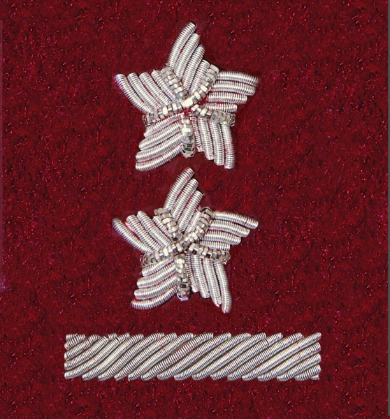 Stopień Wojska Polskiego haftowany bajorkiem do beretu bordowego (tłoczonego) - podporucznik