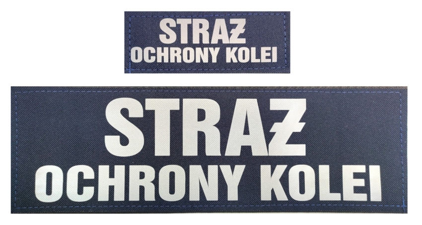 Komplet napisów odblaskowych SOK na kamizelkę taktyczną granatową