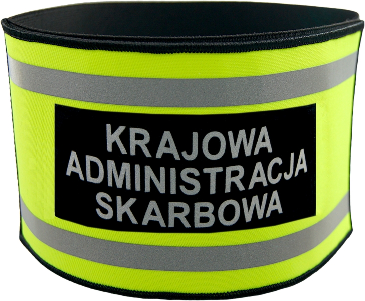Opaska naramienna odblaskowa KRAJOWA ADMINISTRACJA SKARBOWA - z rzepem