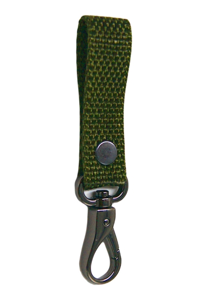 Bojówka do pasa parcianego z karabińczykiem - khaki