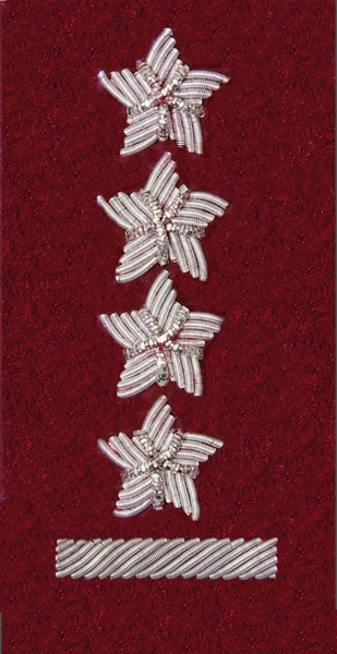 Stopień Wojska Polskiego haftowany bajorkiem do beretu bordowego (tłoczonego) - kapitan