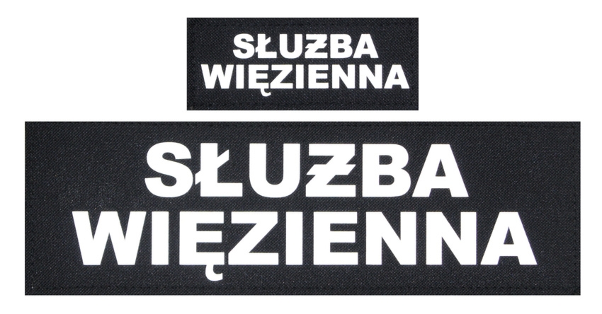 Komplet napisów odblaskowych SŁUŻBA WIĘZIENNA na kamizelkę taktyczną