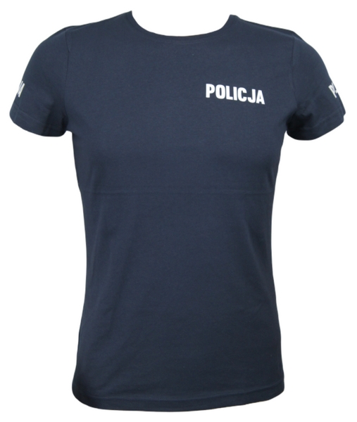 T-shirt granatowy Policji - damski