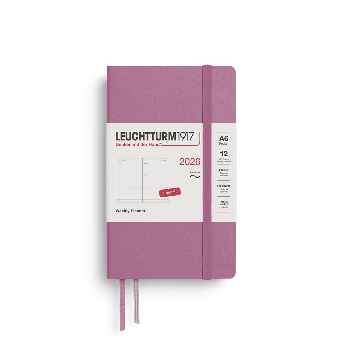 PLANER TYGODNIOWY POZIOMY LEUCHTTURM1917 W MIĘKKIEJ OPRAWIE POCKET (A6) 2026 DUSTY ROSE