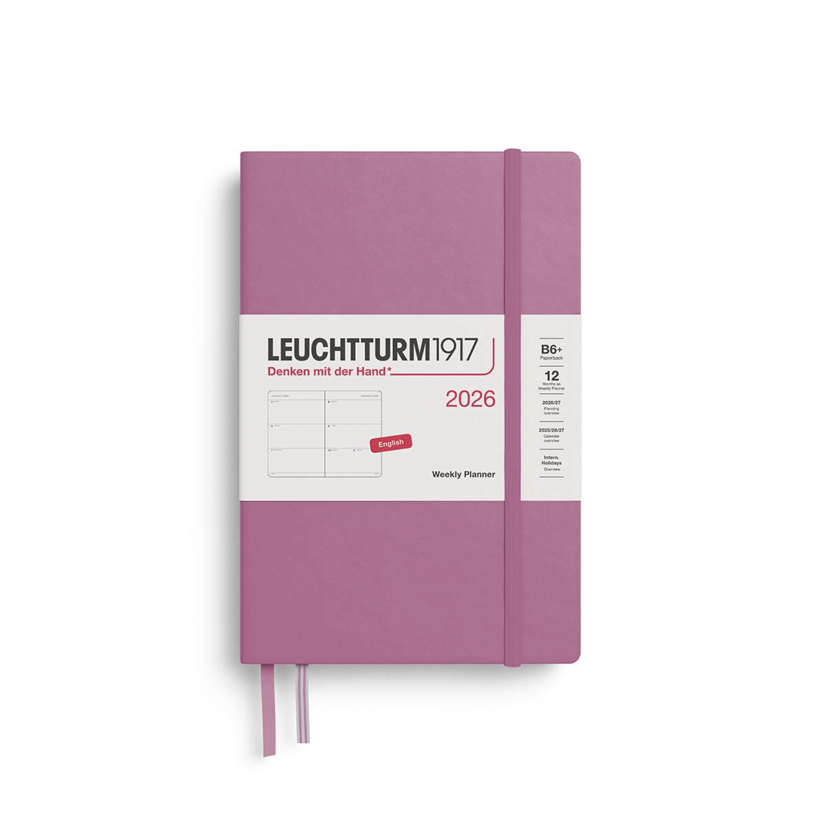 PLANER TYGODNIOWY POZIOMY LEUCHTTURM1917 PAPERBACK (B6+) 2026 DUSTY ROSE