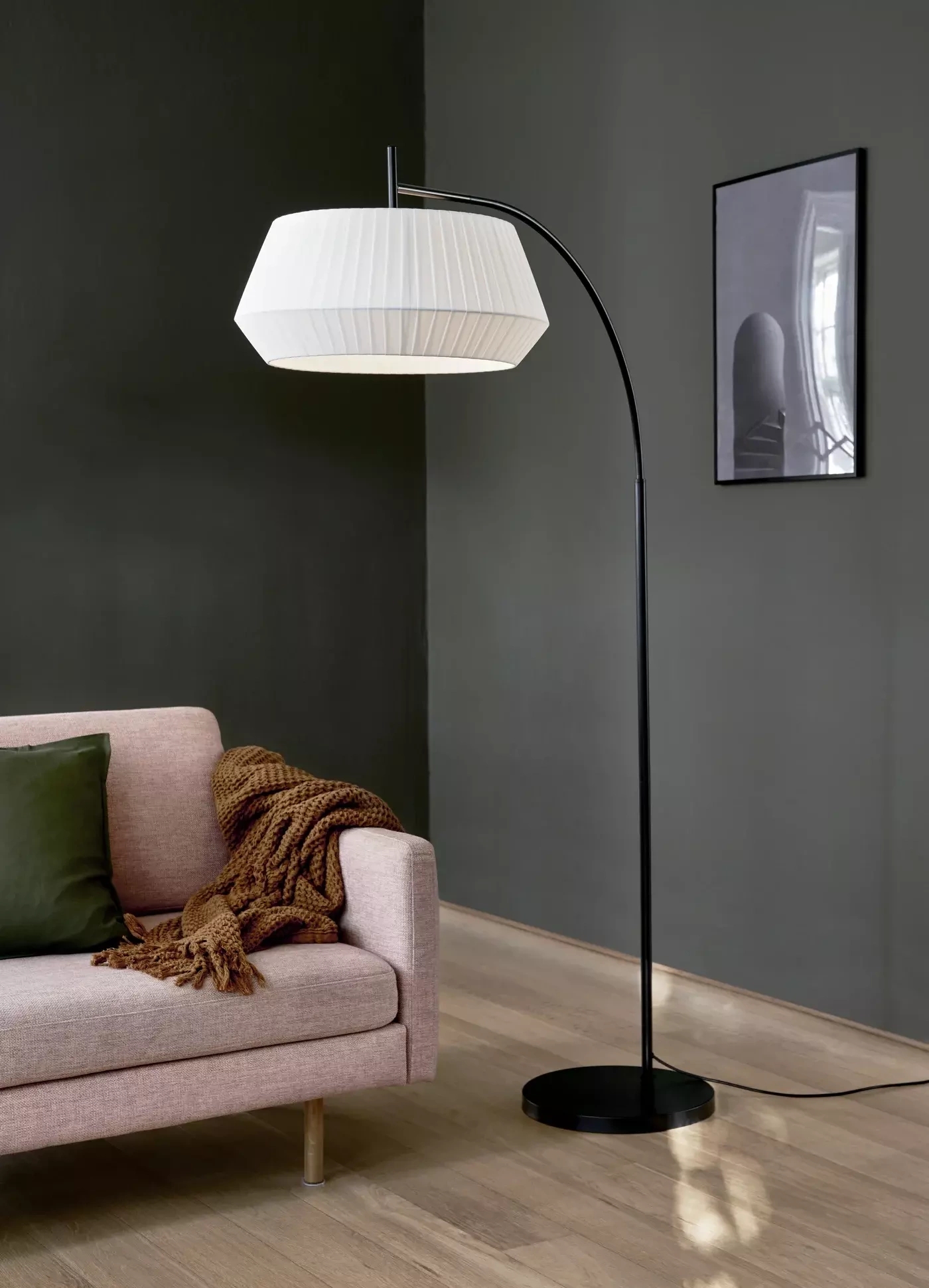 Nordlux :: Lampa podłogowa Dicte czarno-biała wys. 180 cm