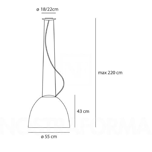 Artemide :: Lampa wisząca Nur aluminiowa szara śr. 55 cm