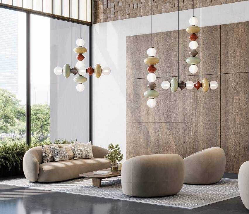 Aromas :: Lampa wisząca Mapi horyzontalna szer. 117 cm wielokolorowa