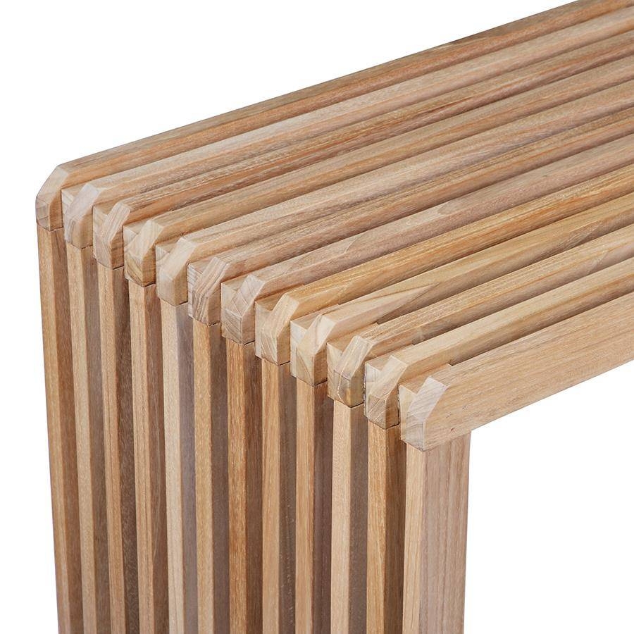 HKliving :: Ławka z listwami z drewna tekowego naturalna 160x43x45 cm