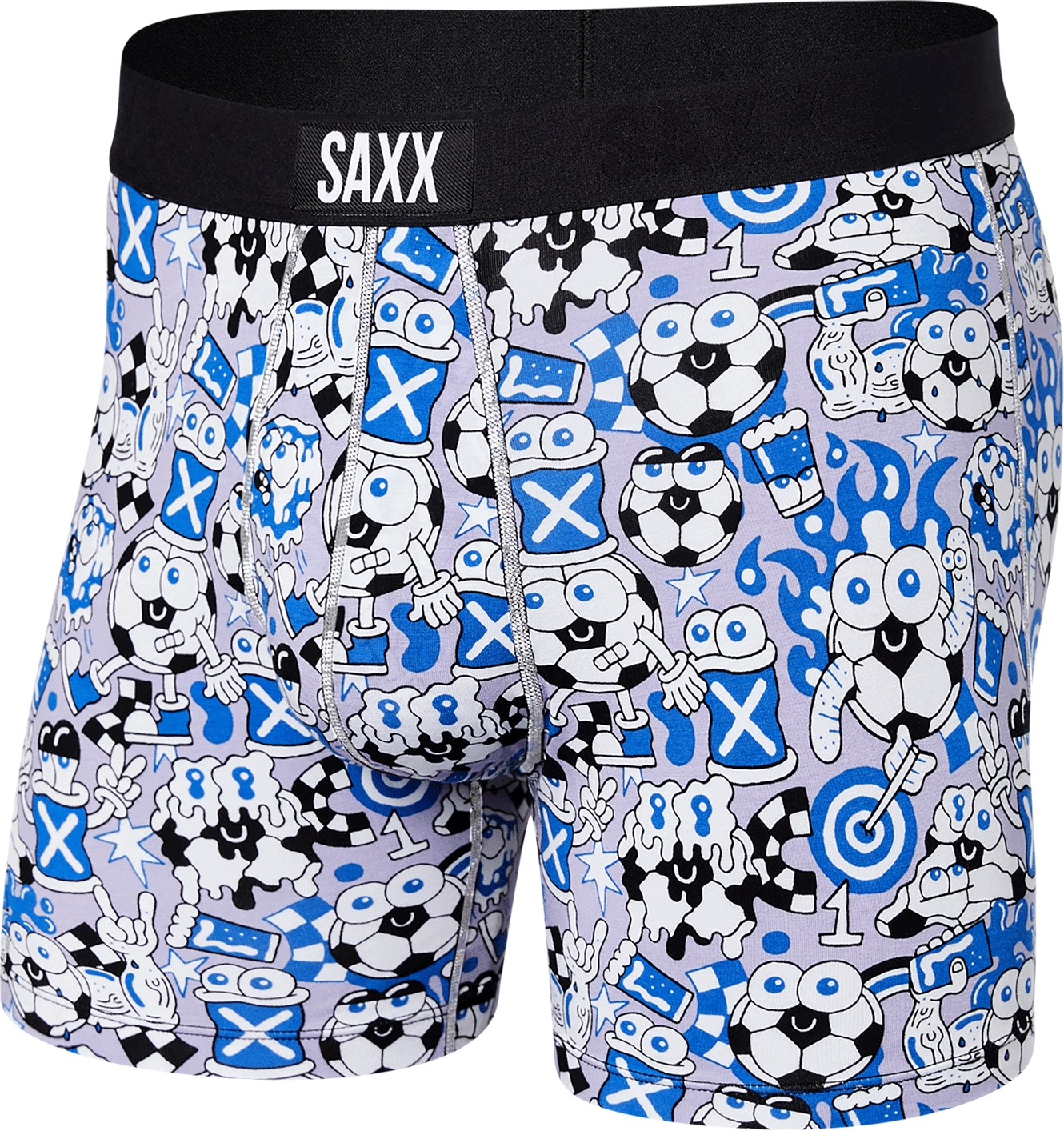 Image of Bokserki męskie szybkoschnące SAXX VIBE Boxer Brief piłki- niebieskie