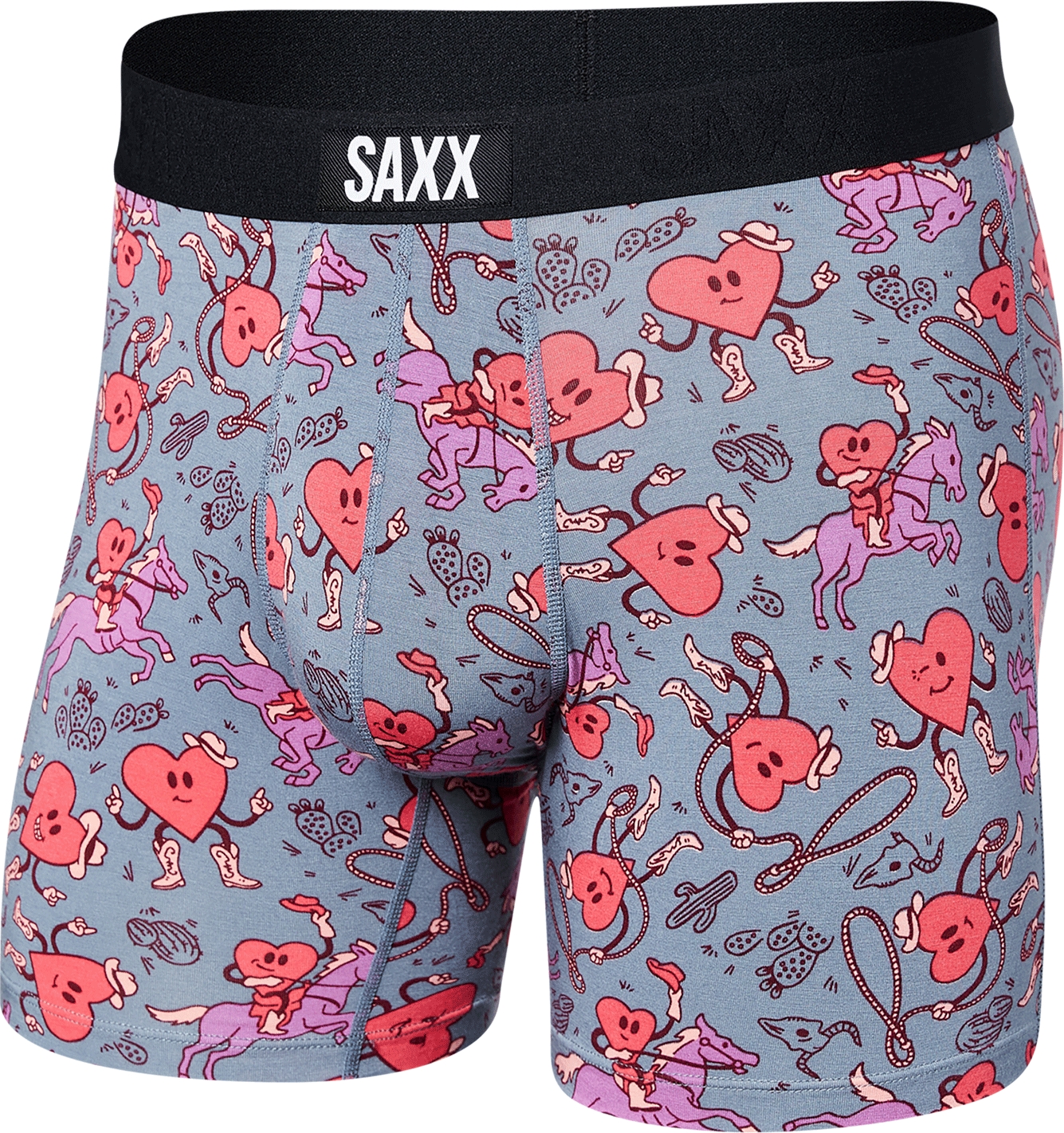 Image of Bokserki męskie szybkoschnące SAXX VIBE Boxer Brief serca - szary