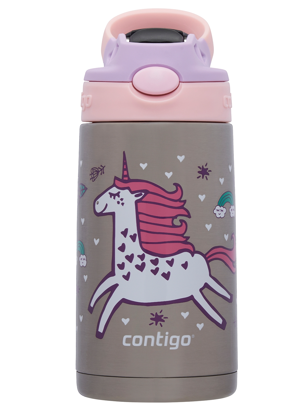 Image of Bidon termiczny dla dziecka Contigo Easy Clean 380 ml Różowy Jednorożec