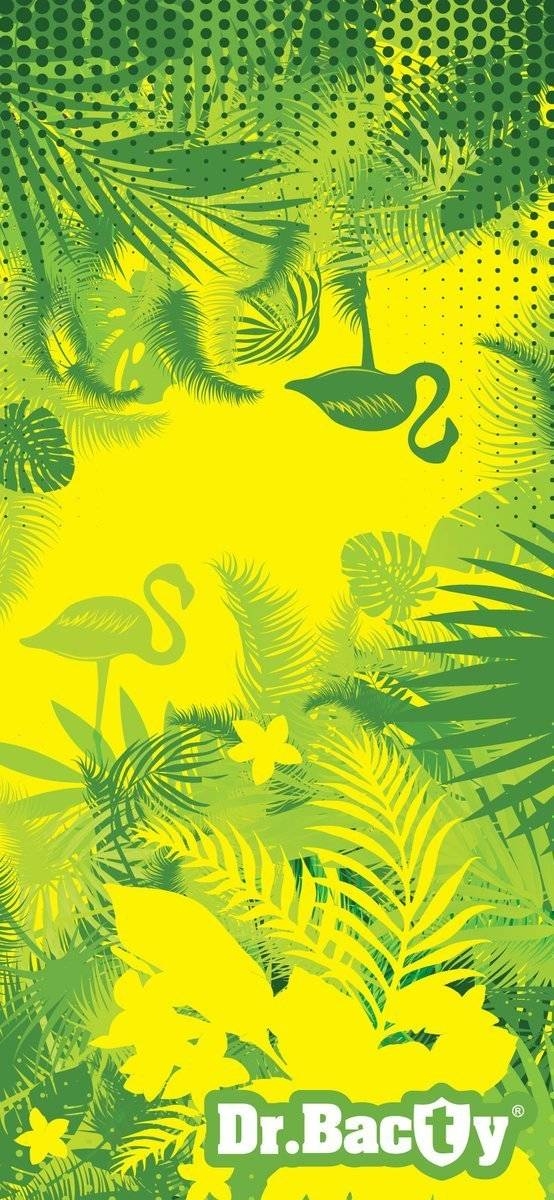 Image of Ręcznik plażowy antybakteryjny dwustronny Dr.Bacty 60x130 - Green Tropical