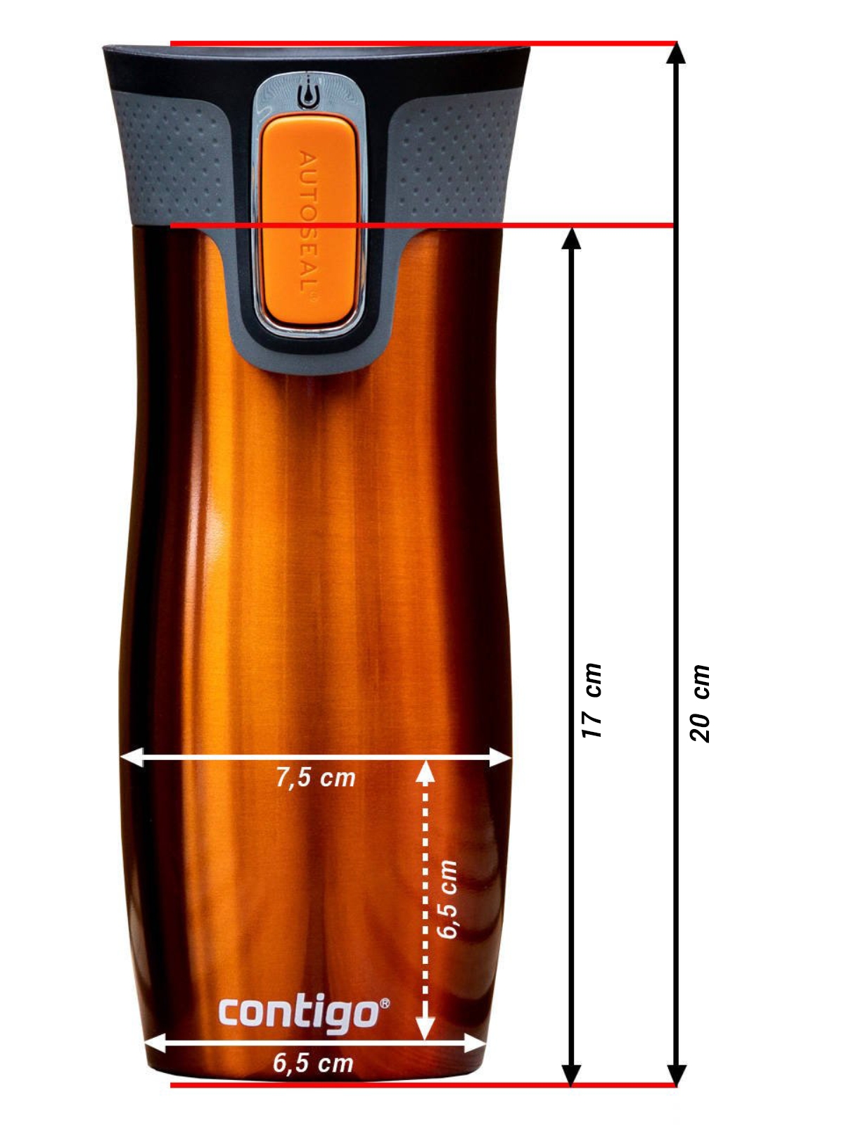 Image of Kubek termiczny Contigo West Loop 2.0 470 ml z Twoją datą urodzenia - Grafitowy