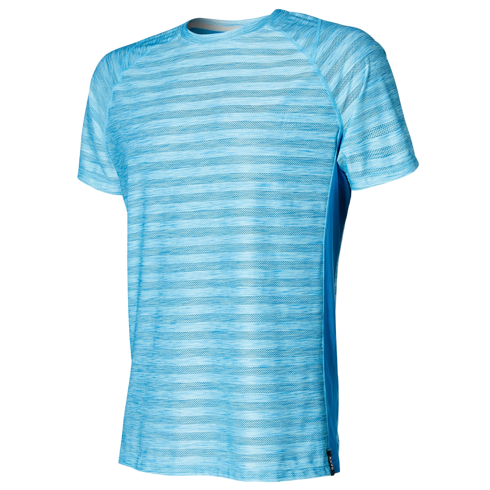 Image of Koszulka sportowa męska z krótkim rękawem z recyklingu SAXX HOT SHOT - niebieska
