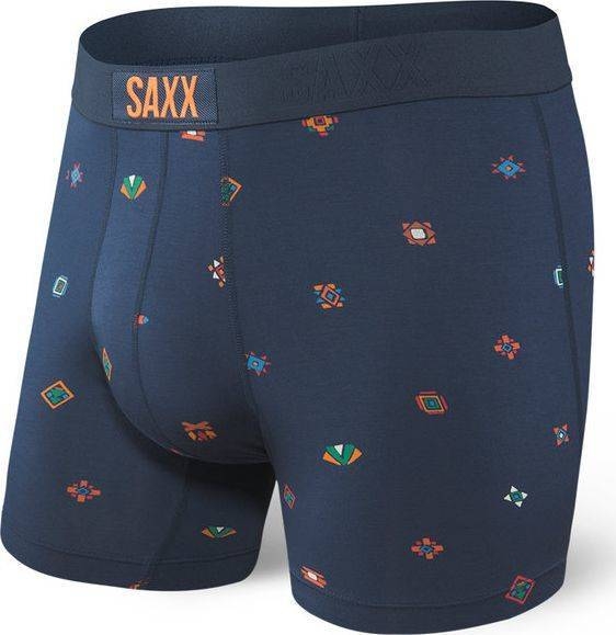 Image of Bokserki męskie szybkoschnące SAXX VIBE Boxer Brief znaczniki szlaków - granatowe