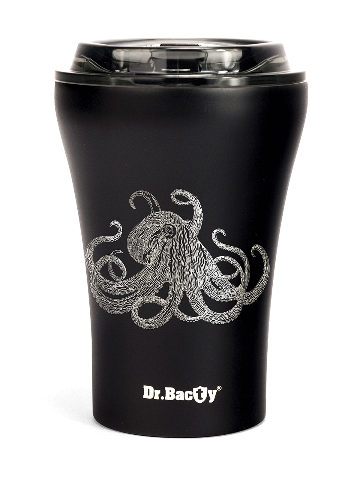 Image of Kubek ceramiczny z pokrywką Dr.Bacty Apollo Octopus - czarny