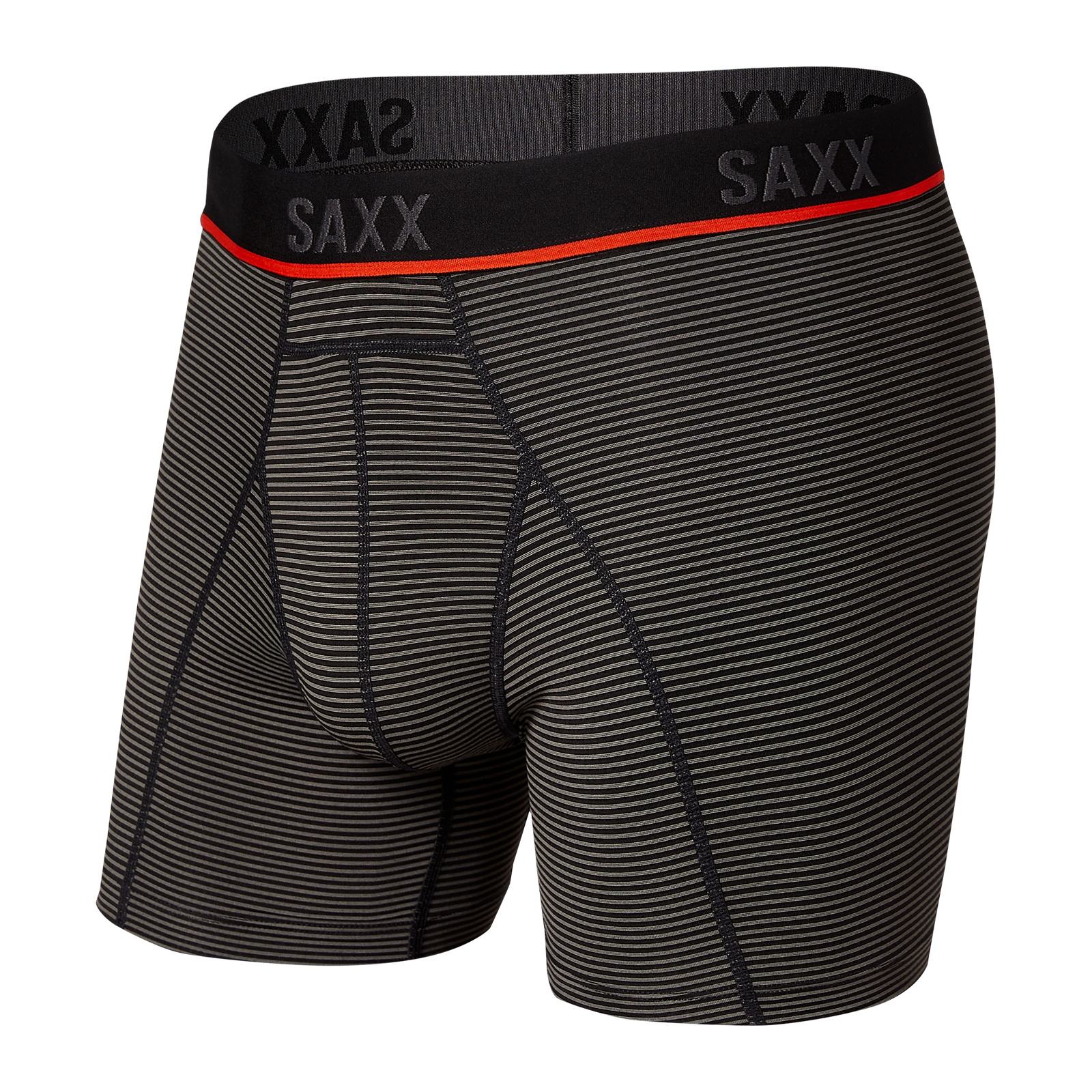 Image of Bokserki do biegania męskie sportowe SAXX KINETIC HD Boxer Brief - czarne paski