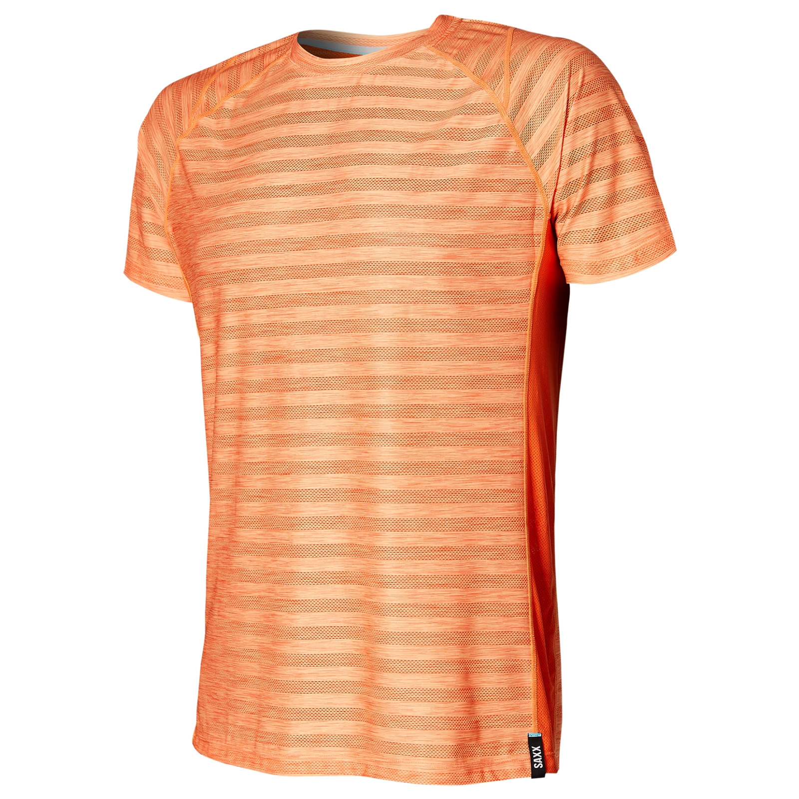 Image of Koszulka sportowa męska z krótkim rękawem z recyklingu SAXX HOT SHOT - pomarańczowa