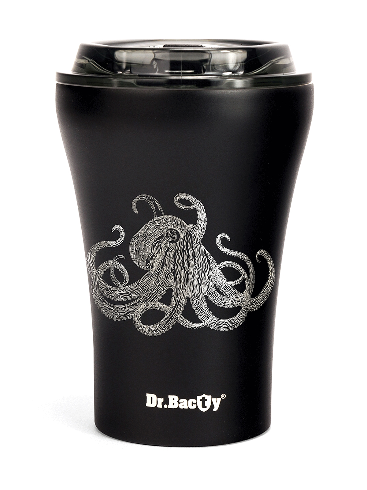 Image of Kubek termiczny z powłoką ceramiczną Dr.Bacty Apollo 227 ml - Octopus - czarny