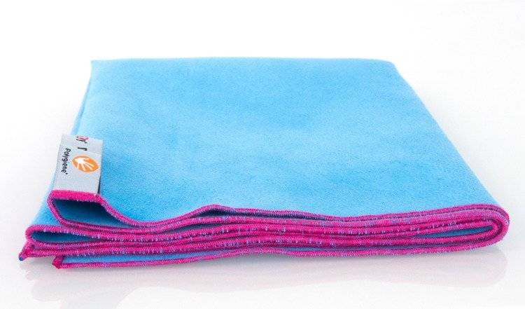 Image of Ręcznik szybkoschnący z powłoką antybakteryjną Dr.Bacty 40X65 - niebieski z różowym obszyciem