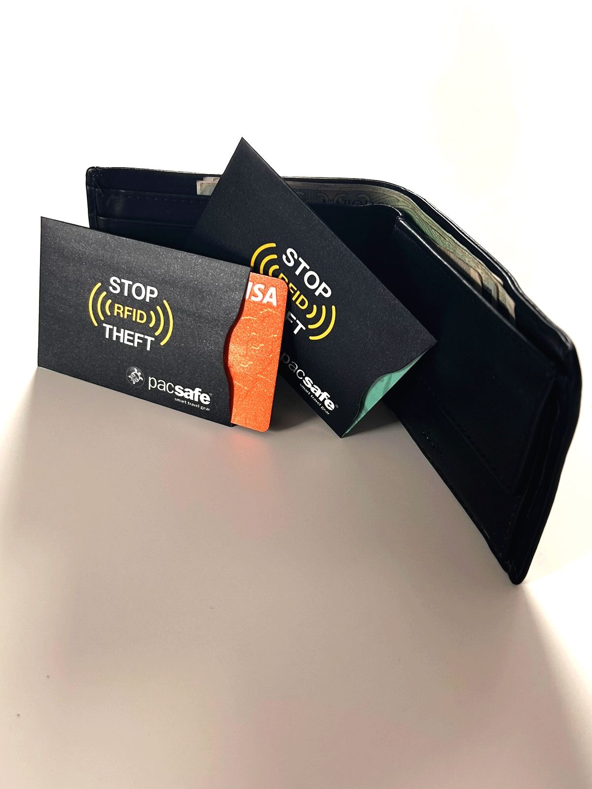 Image of Etui na karty RFID/ antykradzieżowe chroniące przed odczytem Pacsafe 2 sztuki- czarne