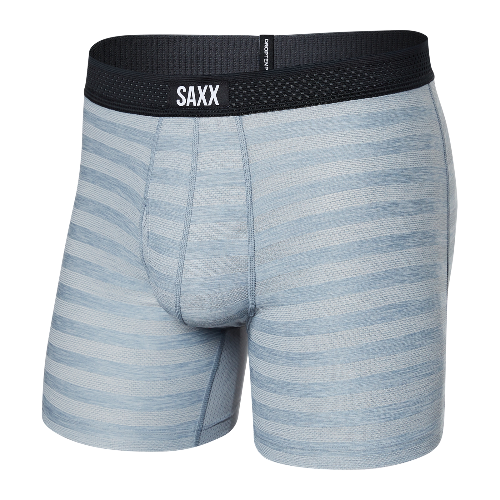 Image of Bokserki męskie chłodzące / sportowe z rozporkiem SAXX DROPTEMP COOL Boxer Brief Fly – błękitne