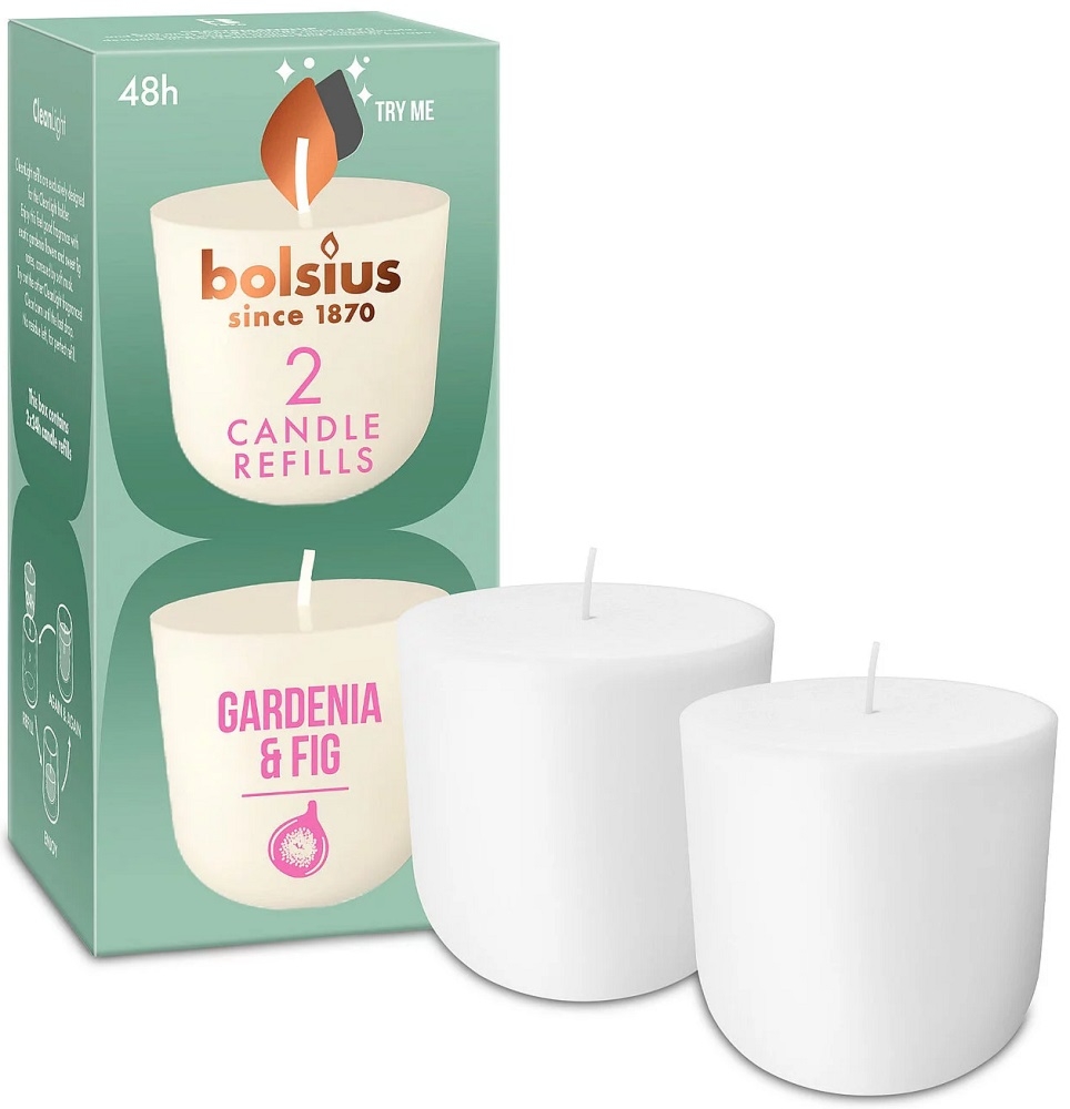 Bolsius CleanLight GARDENIA i FIGA wkład zapachowy wymienny 24h – 2 sztuki