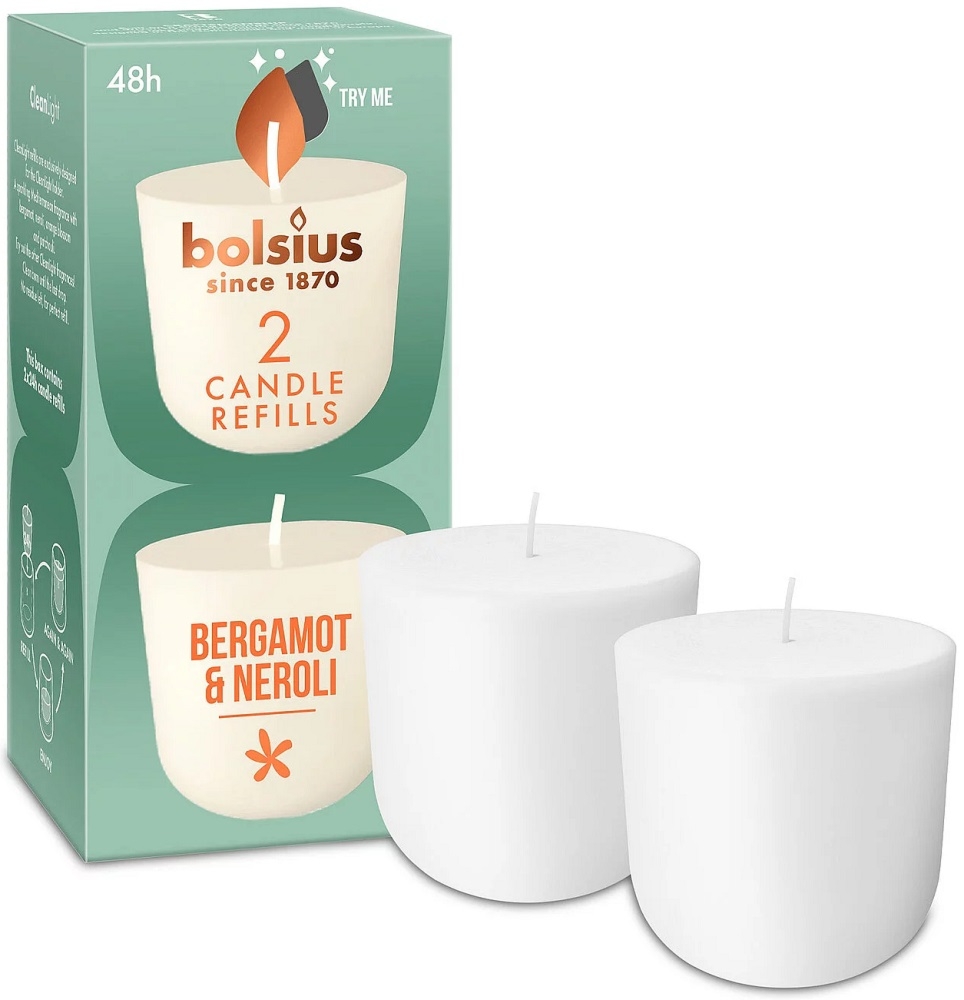 Bolsius CleanLight BERGAMOTKA i NEROL wkład zapachowy wymienny 24h – 2 sztuki