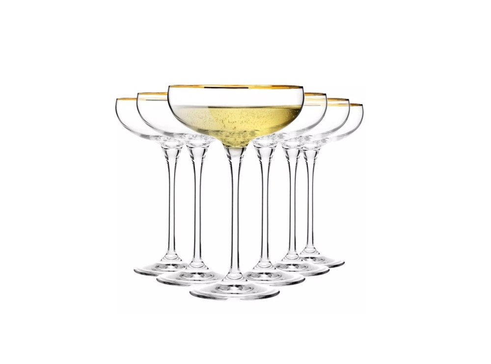 P�askie kieliszki do szampana 240 ml / 6 szt. - Harmony Gold (B575)