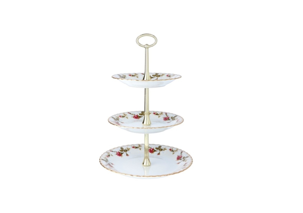 Etażerka 3-częściowa - B013 IWONA Złota róża