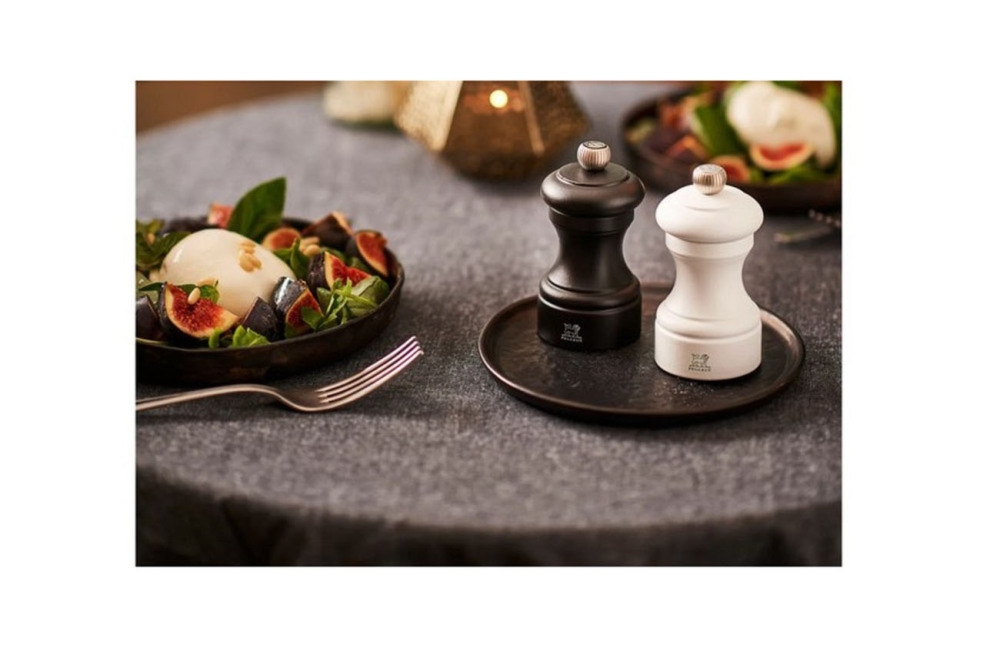 Zestaw 2 młynków BISTRO 10 cm - Biały / Czarny (PG-2-24291)
